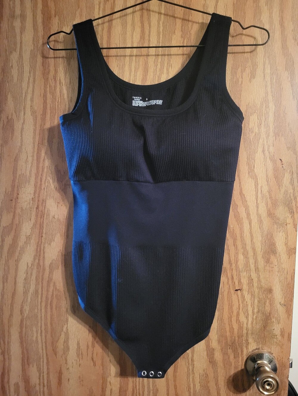 torrid Black Ribbed Scoop Neck Bodysuit